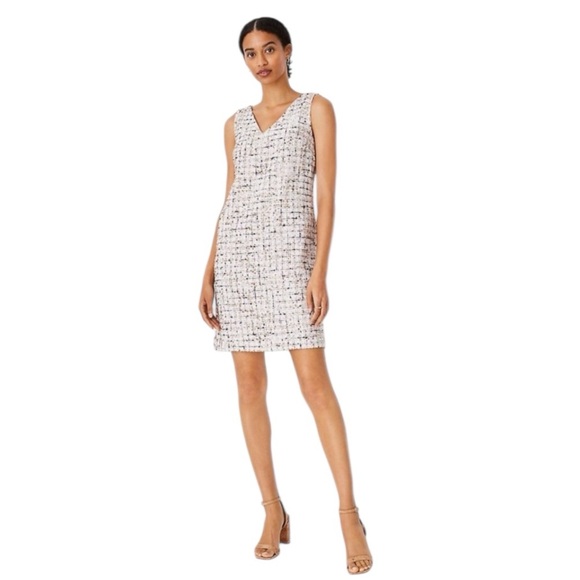 Ann Taylor Petite Wool-Blend Metallic Tweed Sleeveless Dress. Size Small Petite. - Picture 1 of 12